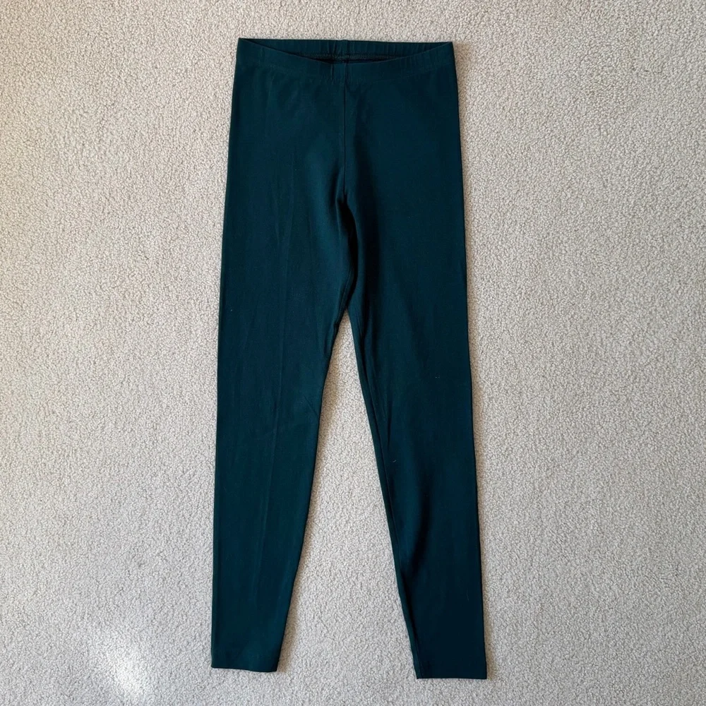Dark Green American Apparel Cotton Stretch Leggings - Picture 2 of 8